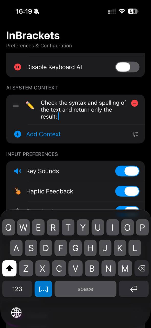 Creating a system context: Check the spelling and return only the result.